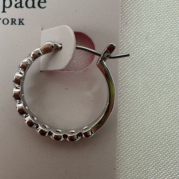 Kate Spade Full Circle Silver Clear Cubic Zirconia Earrings - Picture 4 of 5